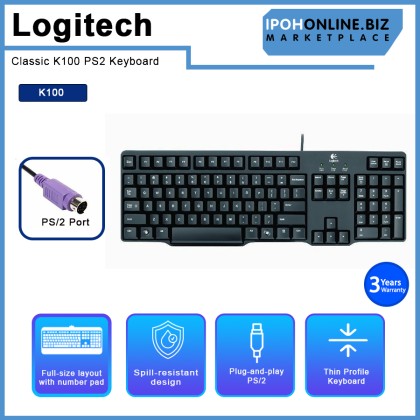 LOGITECH Classic K100 PS2 Keyboard LOGITECH Classic K100 PS2 Keyboard